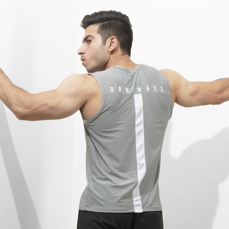 Tf-Grey Premium Mesh Sleeveless Top