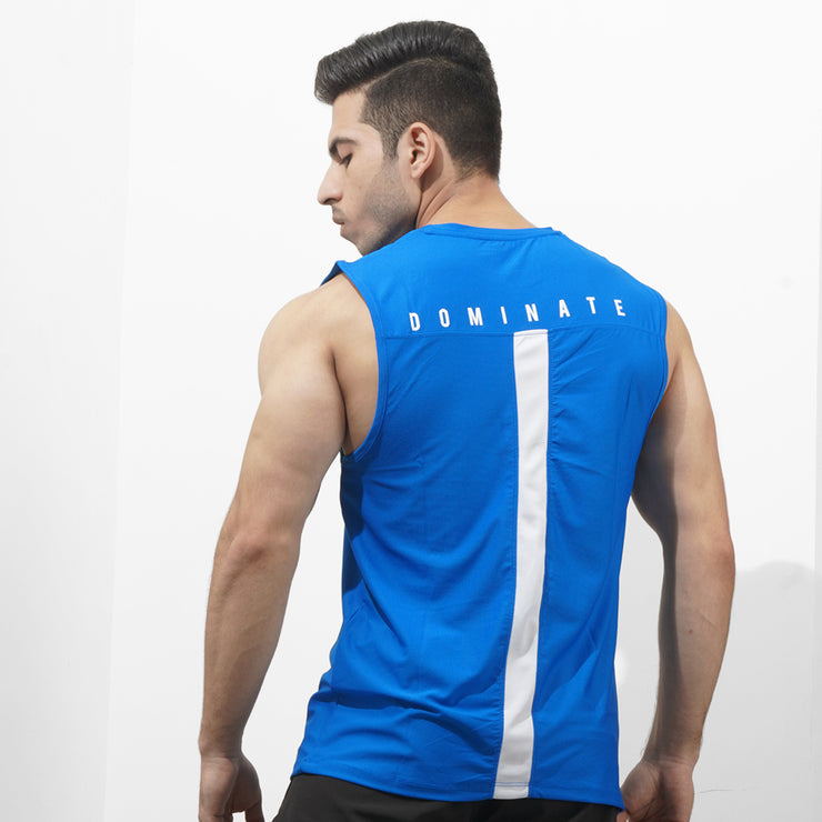 Tf-Royal Blue Premium Mesh Sleeveless Top