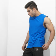 Tf-Royal Blue Premium Mesh Sleeveless Top
