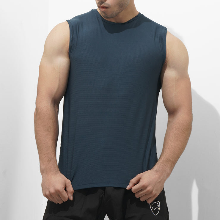 Tf-Galaxy Blue Premium Mesh Sleeveless Top