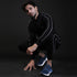 Double Piping Black Mock Neck Tracksuit