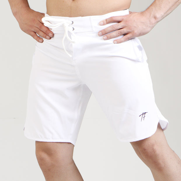 All White Fitness Stage Shorts