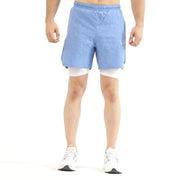 Tf-Blue Melange Micro Premium Compression Shorts