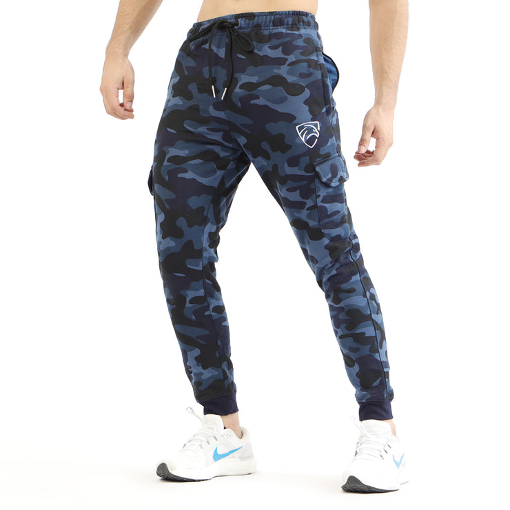 Tf-Blue Camouflage Cargo Fleece Bottoms