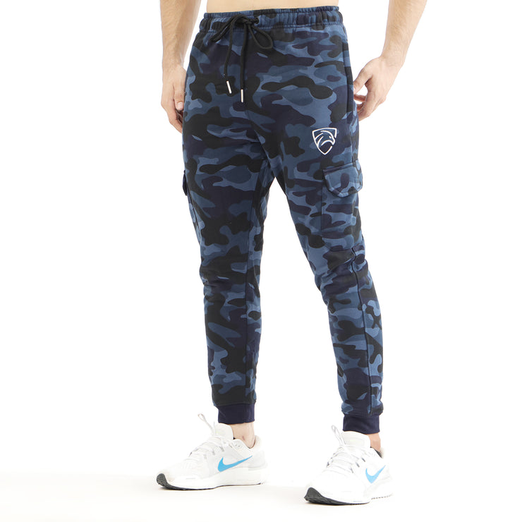 Tf-Blue Camouflage Cargo Fleece Bottoms