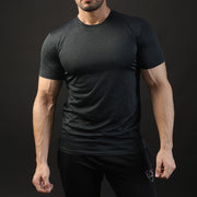 Quick Dry Dark Charcoal Textured Tee