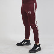 Maroon Poly Fleece Premium Bottoms With Two White Stripes