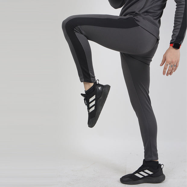 Charcoal Poly Fleece Bottoms With Black Panel