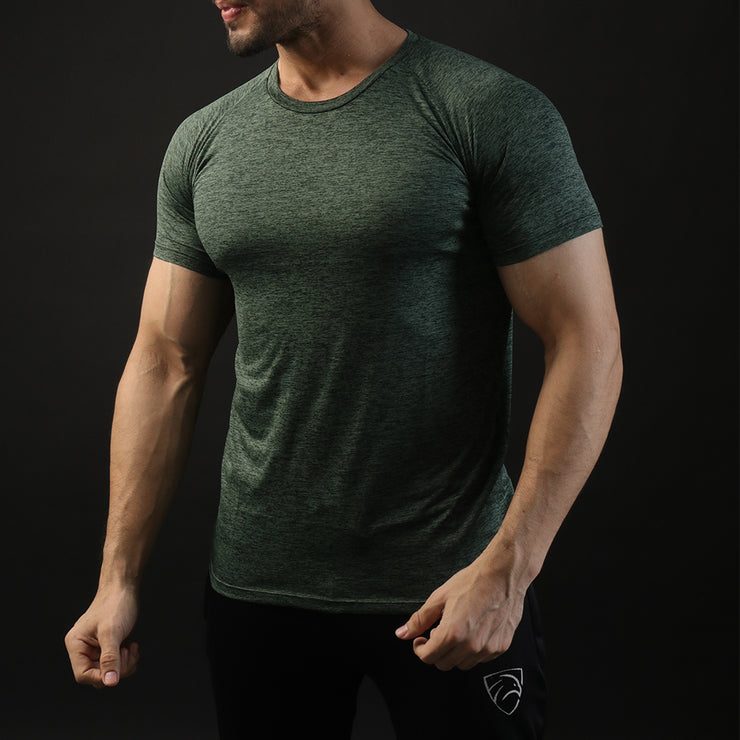Quick Dry Green Textured Tee