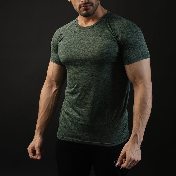 Quick Dry Green Textured Tee