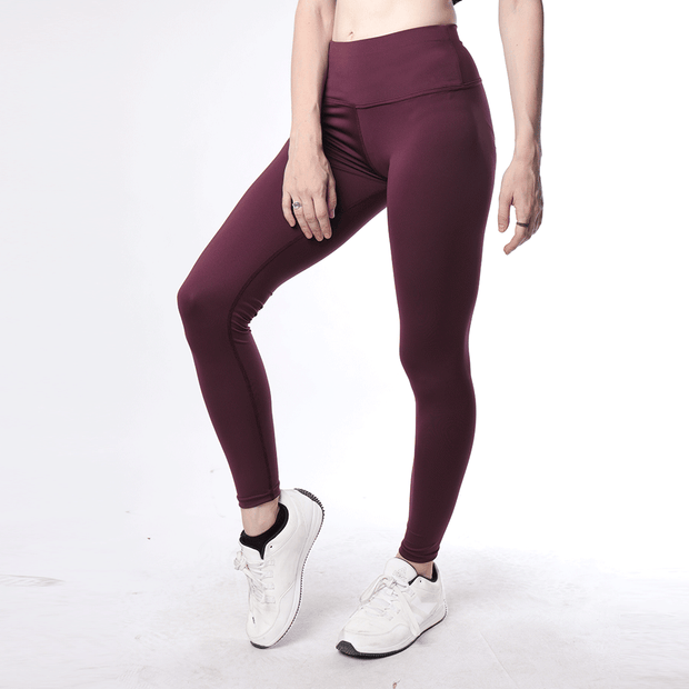 Maroon High Waisted Women Premium Leggings - TeeFit Fashion