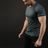 Quick Dry Light Charcoal Textured Tee With Reflectors