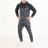 Charcoal & Black V Panel Poly Fleece Tracksuit