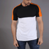 Black White Tee With Orange Shoulder Panel - TeeFit Fashion
