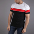 White, Red And Black Panel Tee With Piping Tee - TeeFit Fashion