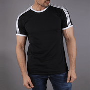 Black Tee With Three White Stripes - TeeFit Fashion