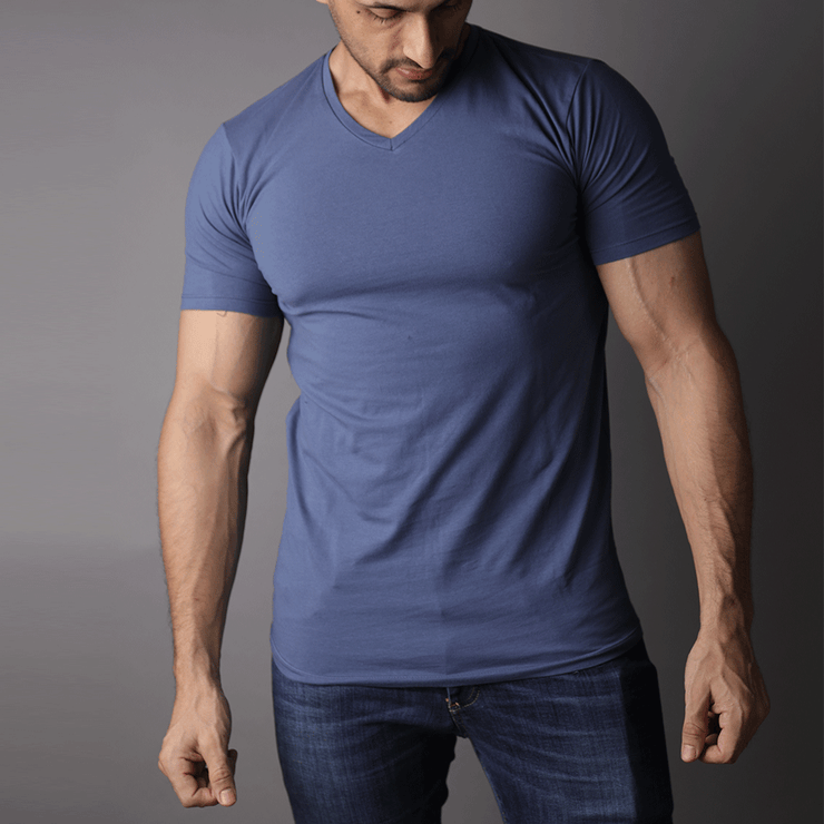Teal Blue Half Sleeve Tee - TeeFit Fashion