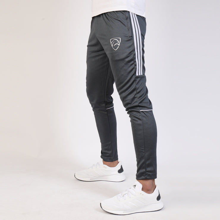 Charcoal Three Stripes Hawk Series Bottoms With Piping