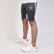 Three Stripes Quick Dry Charcoal Shorts With White Back Panel