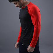 Black & Red Raglan Tee
