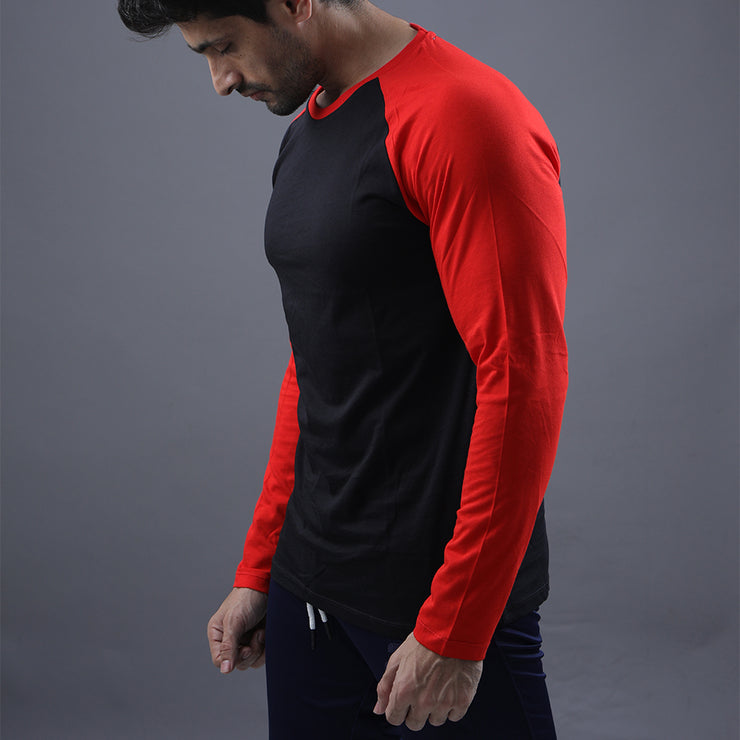 Black & Red Raglan Tee