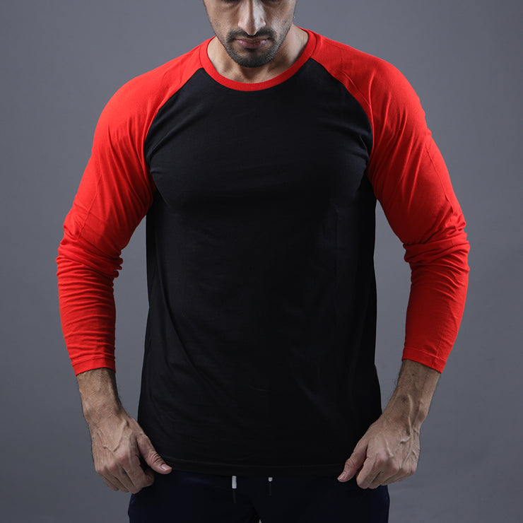 Black & Red Raglan Tee