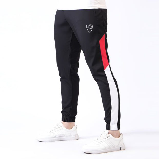 Tf-Black Micro Bottoms With Red And White Panel