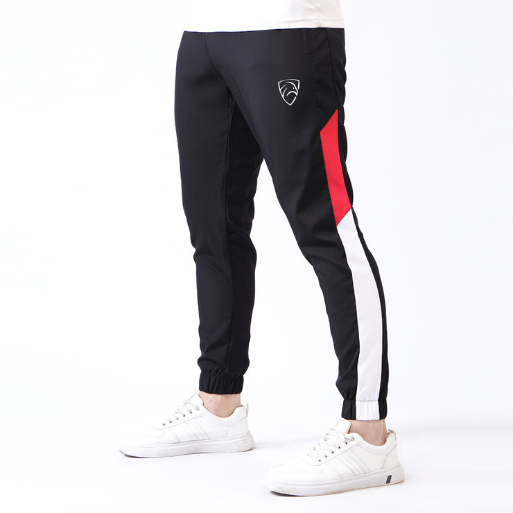 Tf-Black Micro Bottoms With Red And White Panel