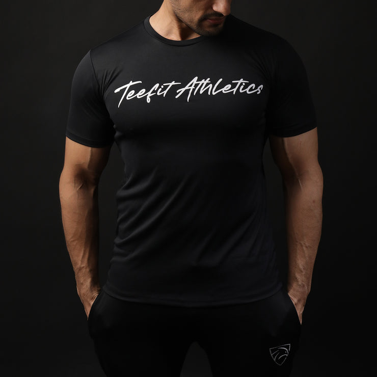 Black Teefit Athletics Basic Tee