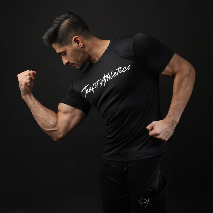 Black Teefit Athletics Basic Tee