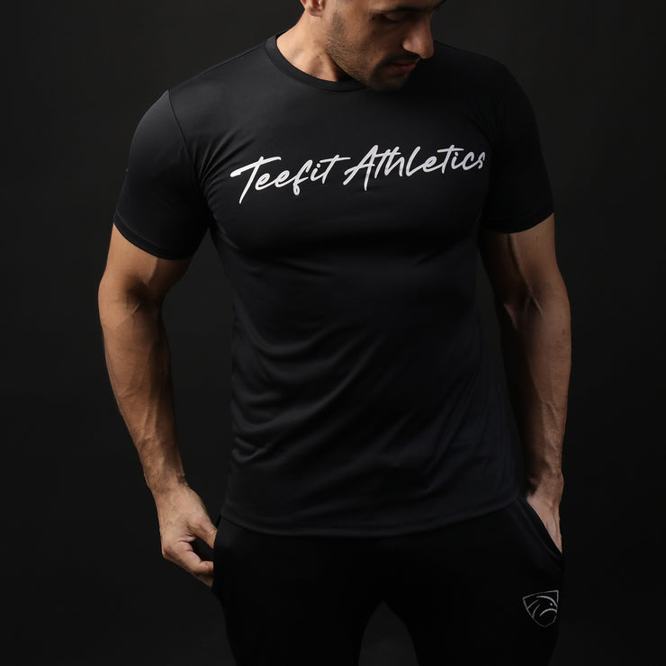 Black Teefit Athletics Basic Tee