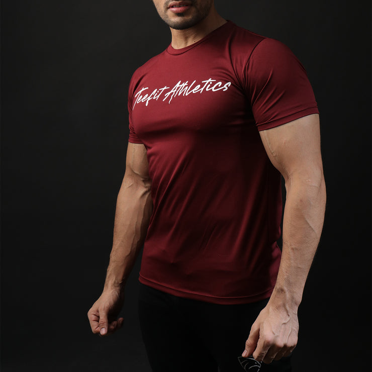 Maroon Teefit Athletics Basic Tee