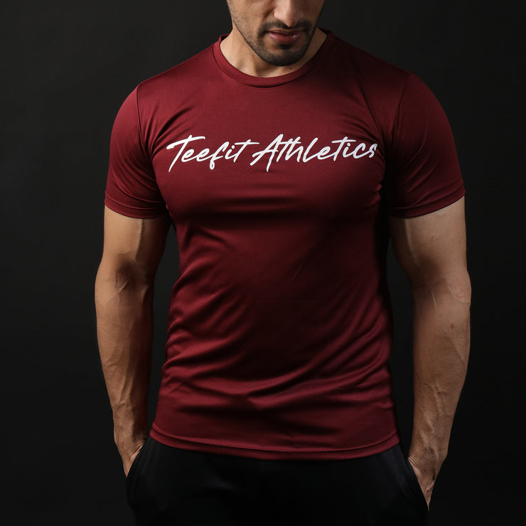 Maroon Teefit Athletics Basic Tee