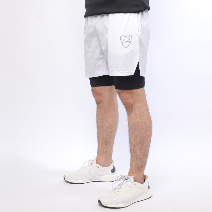 White/Black Micro Premium Compression Shorts
