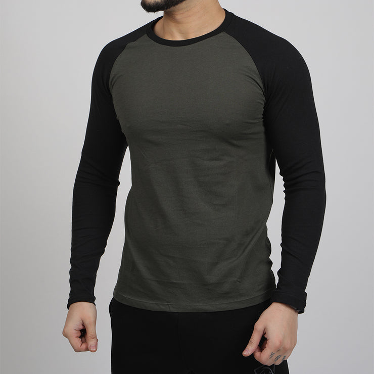 Olive & Black Raglan Tee