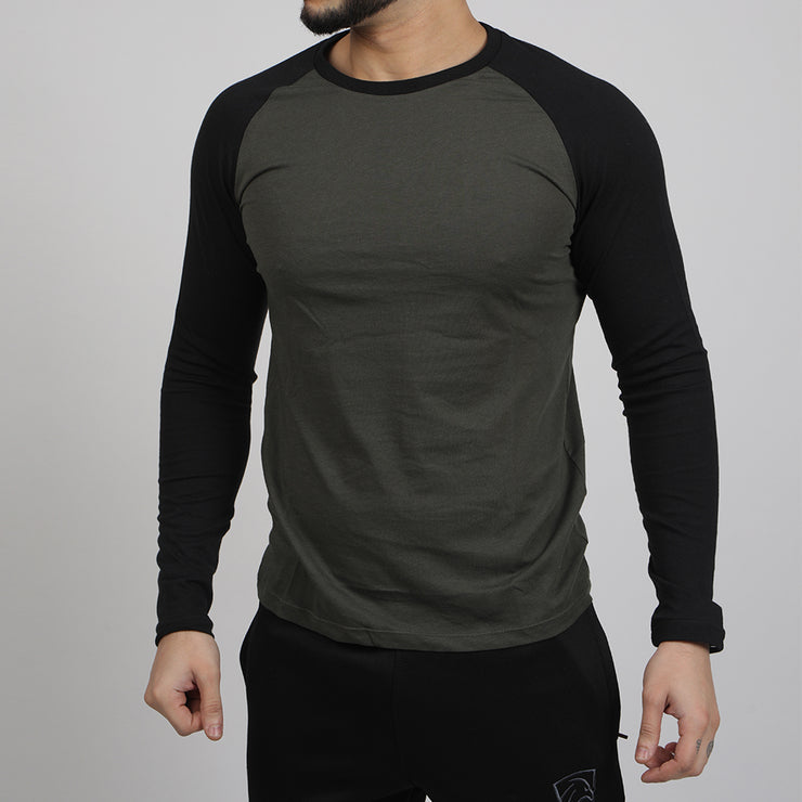 Olive & Black Raglan Tee