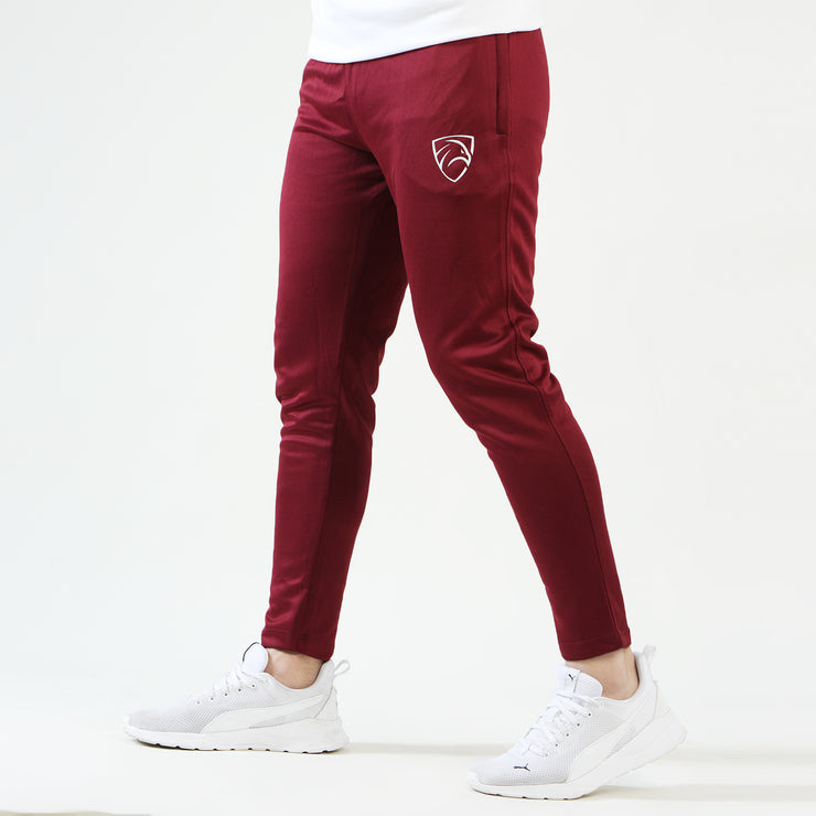 Maroon Hawk Bottoms With White Calf Print