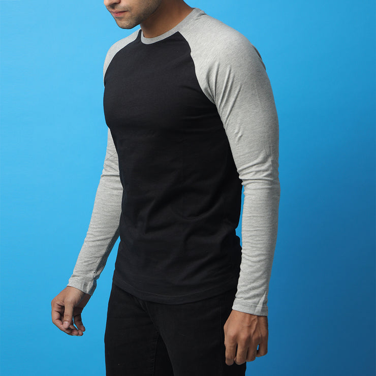 Black & Grey Raglan Tee