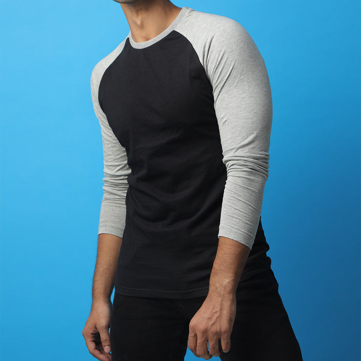 Black & Grey Raglan Tee