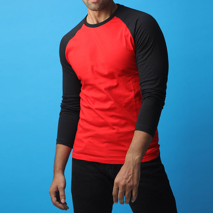 Red & Black Raglan Tee