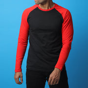 Black & Red Raglan Tee