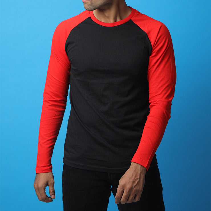 Black & Red Raglan Tee
