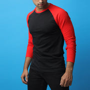 Black & Red Raglan Tee