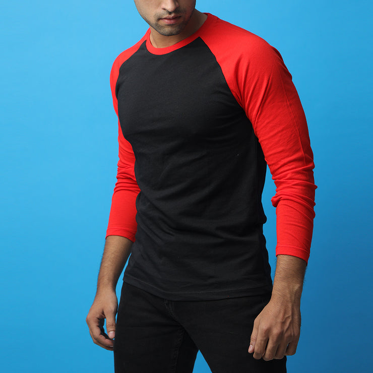 Black & Red Raglan Tee