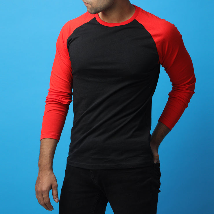 Black & Red Raglan Tee