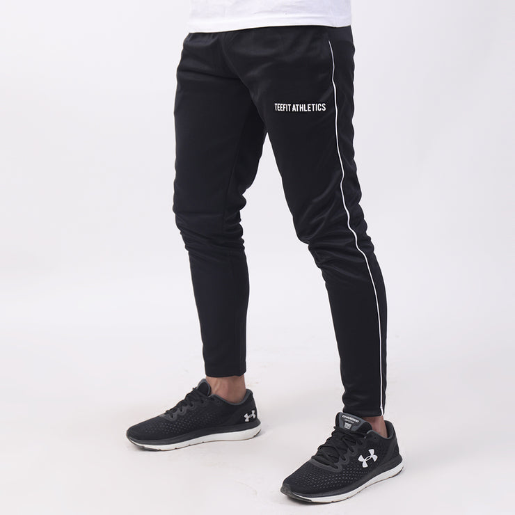 Black Performance Bottoms With Single Piping And Logo