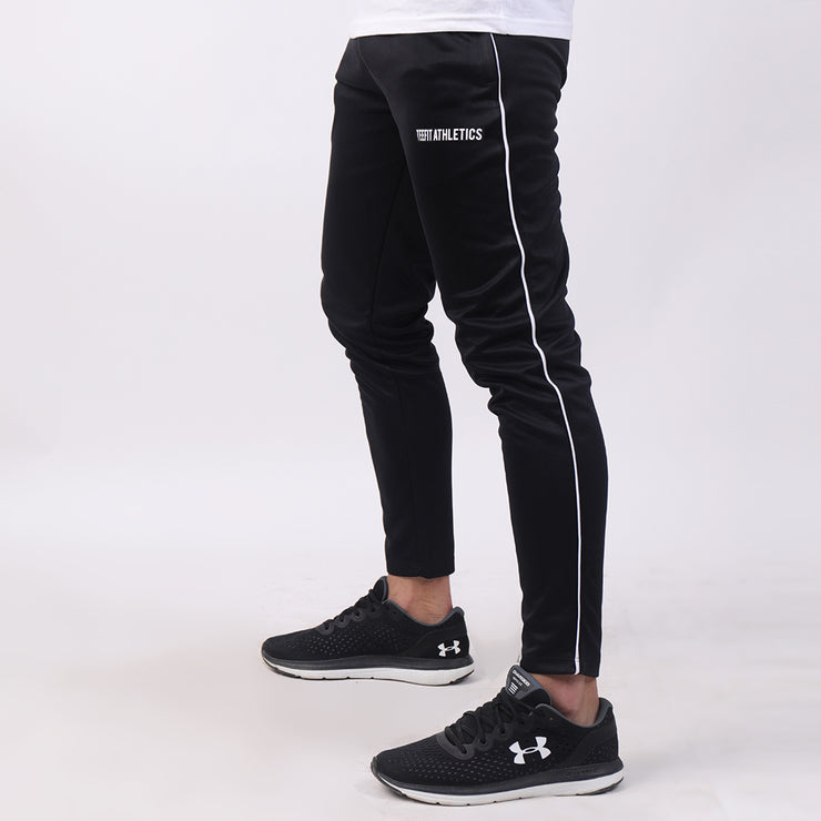 Black Performance Bottoms With Single Piping And Logo