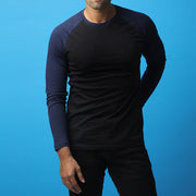 Black & Navy Raglan Tee