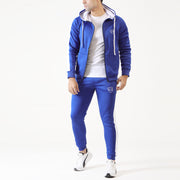 Royal Blue Poly Fleece Tracksuit With White Panel