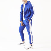 Royal Blue Poly Fleece Tracksuit With White Panel